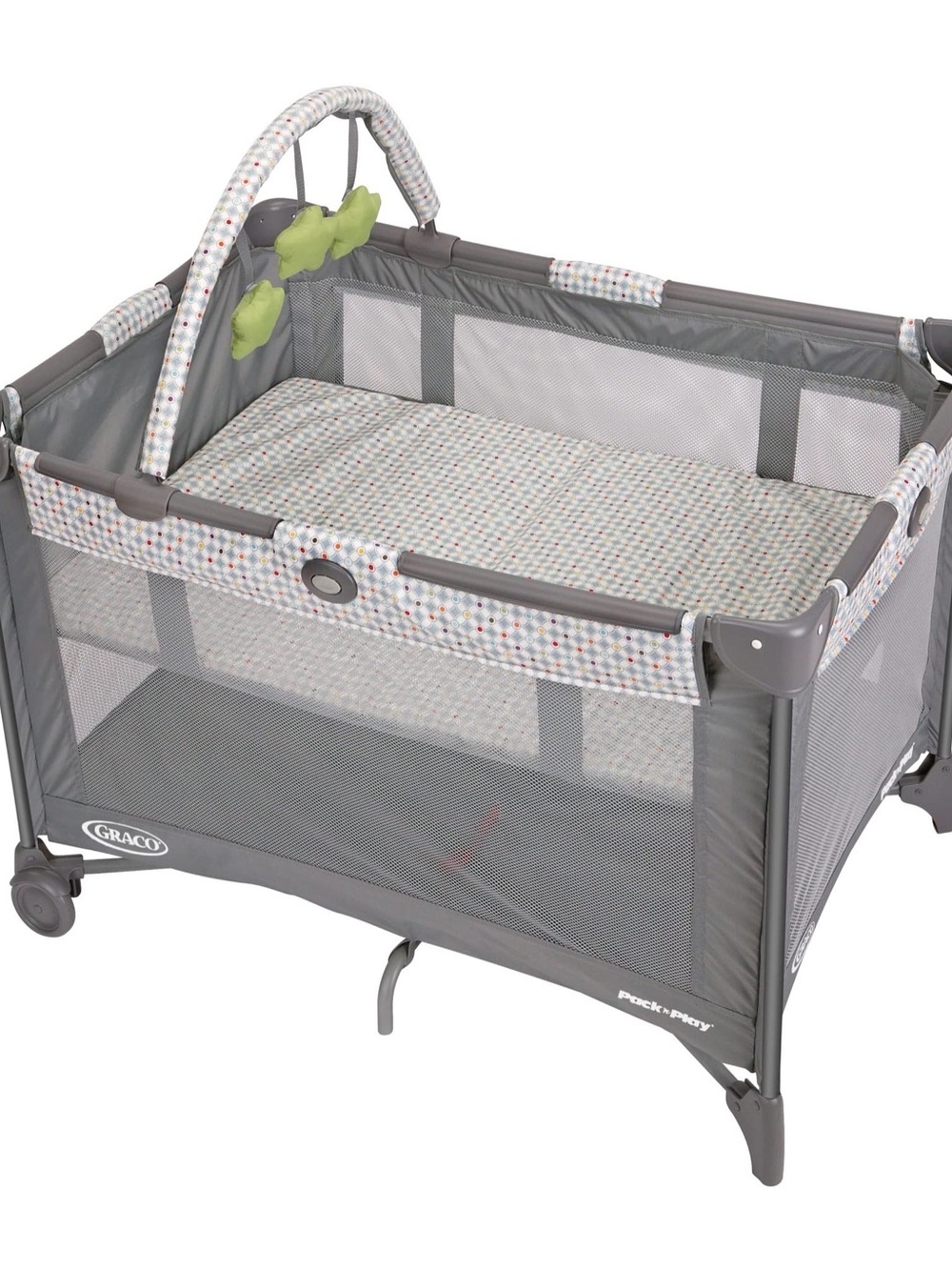 Gray and Green Pack 'n Play Playard